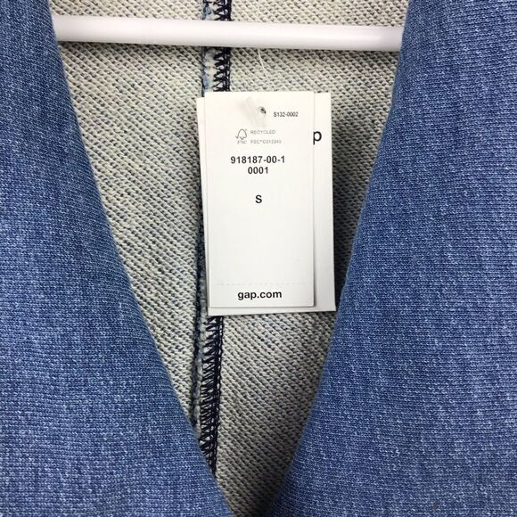 Gap Moto Jacket NWT Blue Distressed Cotton Moto Jacket, Size Small - Picture 4 of 7